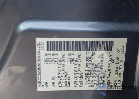 2023 Nissan Rogue S Fwd from USA, damaged, VIN 5N1BT3AA9PC790251